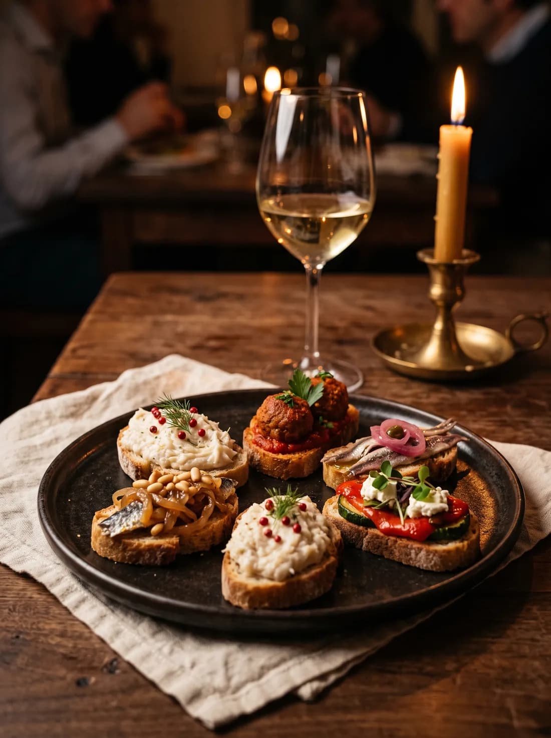 Piatto di cicchetti della Hosteria Moderna